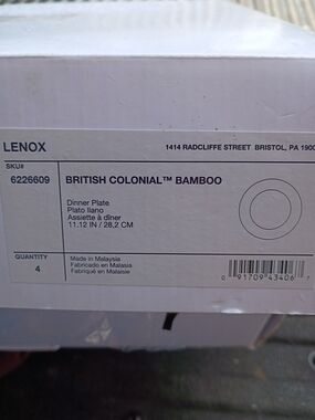 Lenox British Colonial™ Bamboo Dinner Plate Box - White
